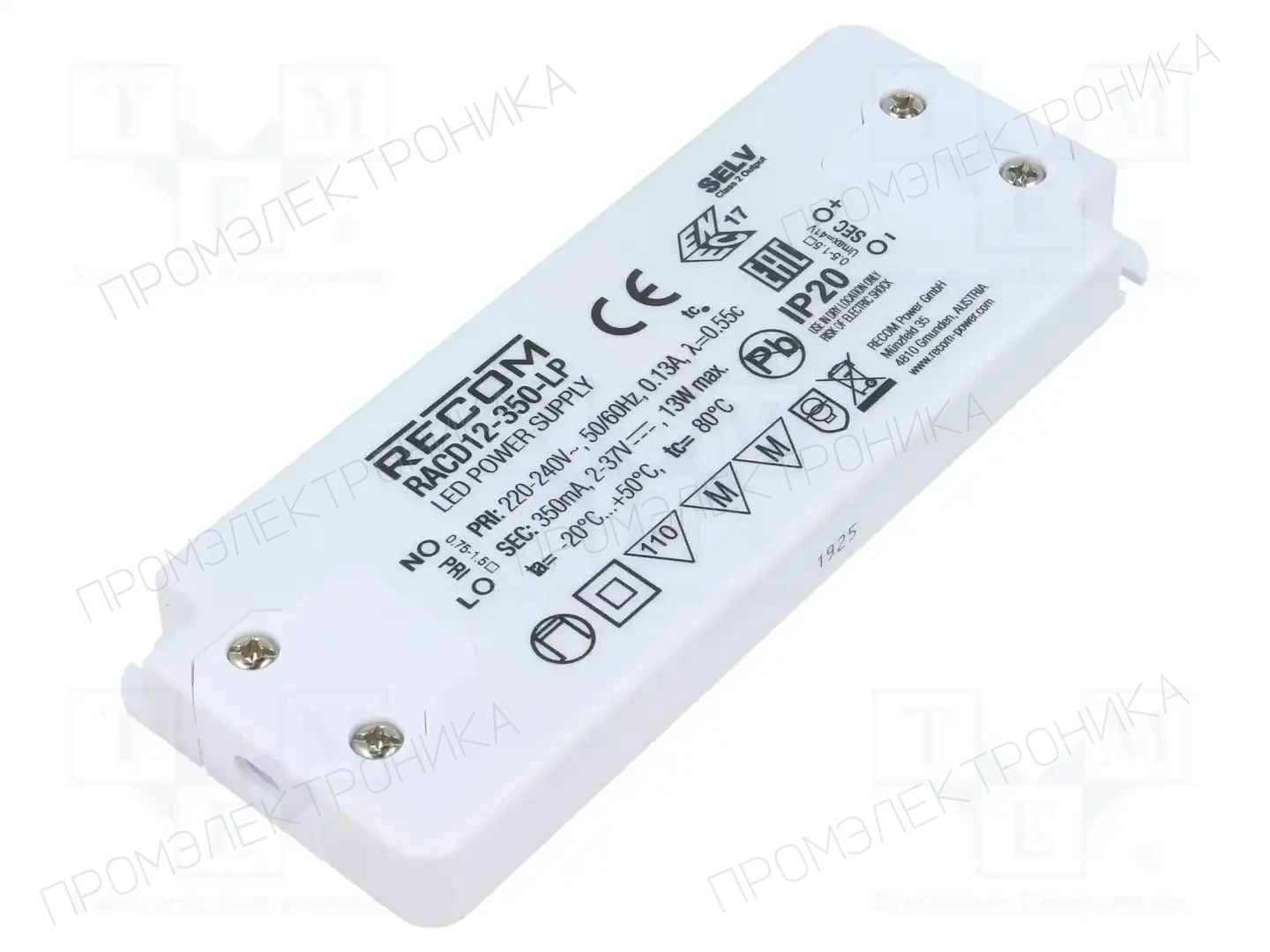 RECOM RACD12-350-LP — Блоки питания для LED