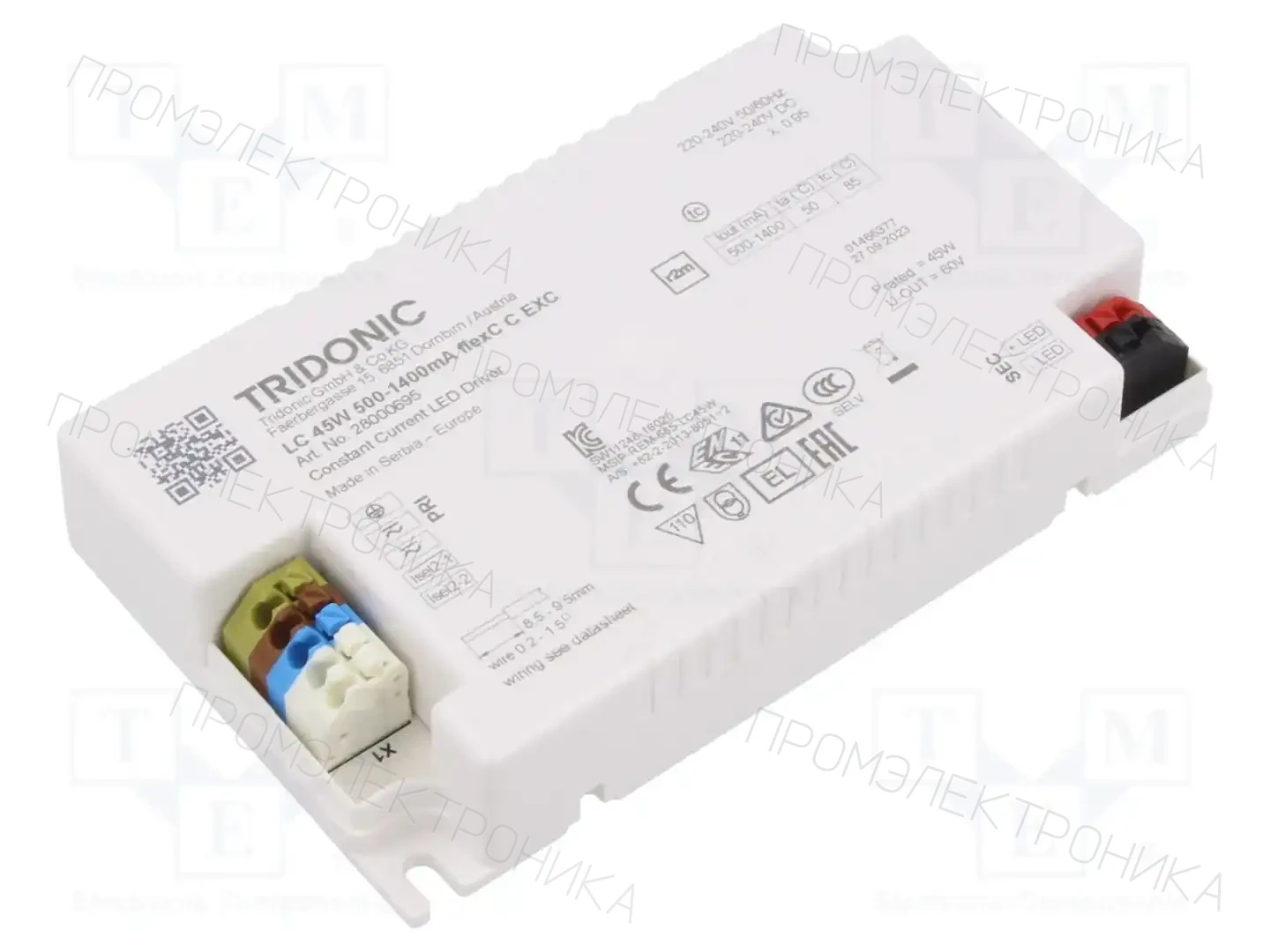 TRIDONIC LC 45W 500-1400MA FLEXC C EXC — Блоки питания для LED