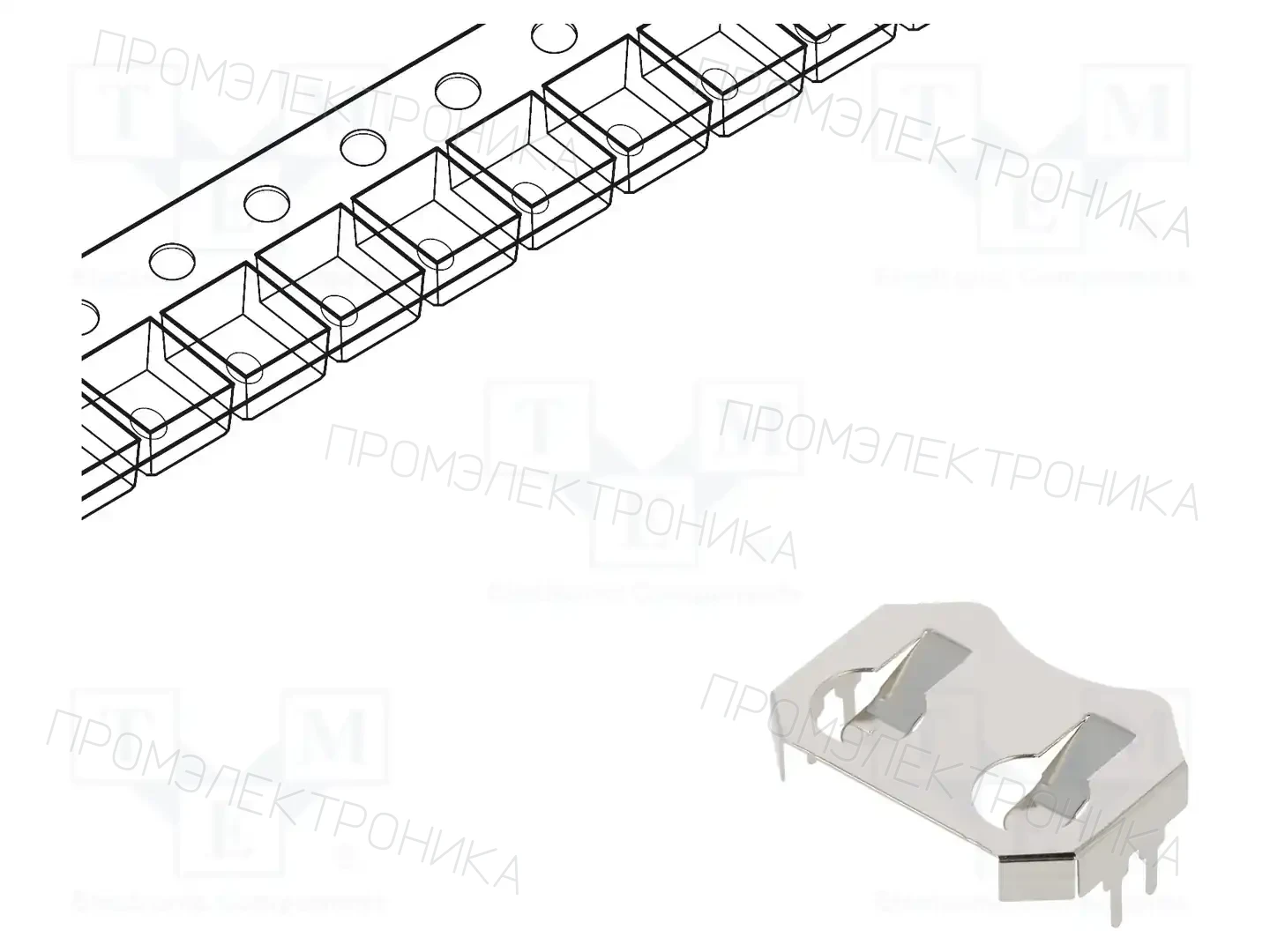 LINX TECHNOLOGIES / TE Connectivity BAT-HLD-001-THM-TR — Батареи - контейнеры и держатели