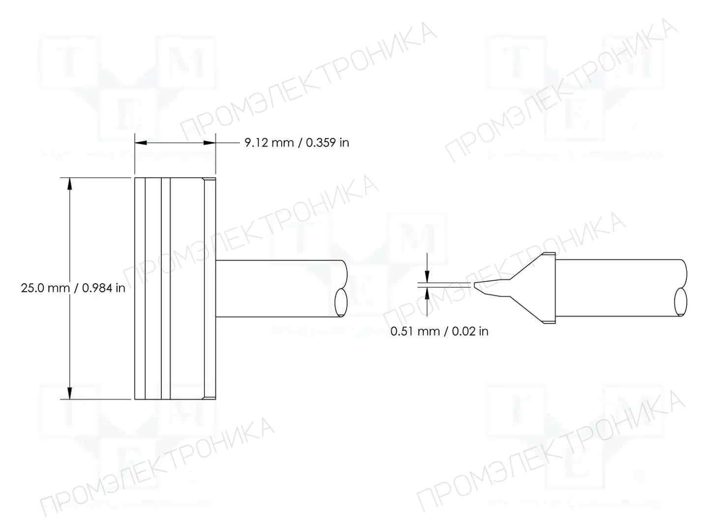 METCAL HCV-8BL0025S — Жала паяльников