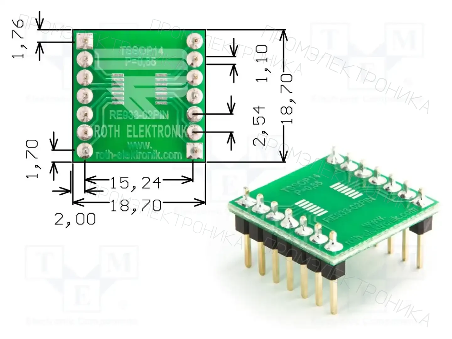 ROTH ELEKTRONIK GMBH RE933-02PIN — Платы универсальные