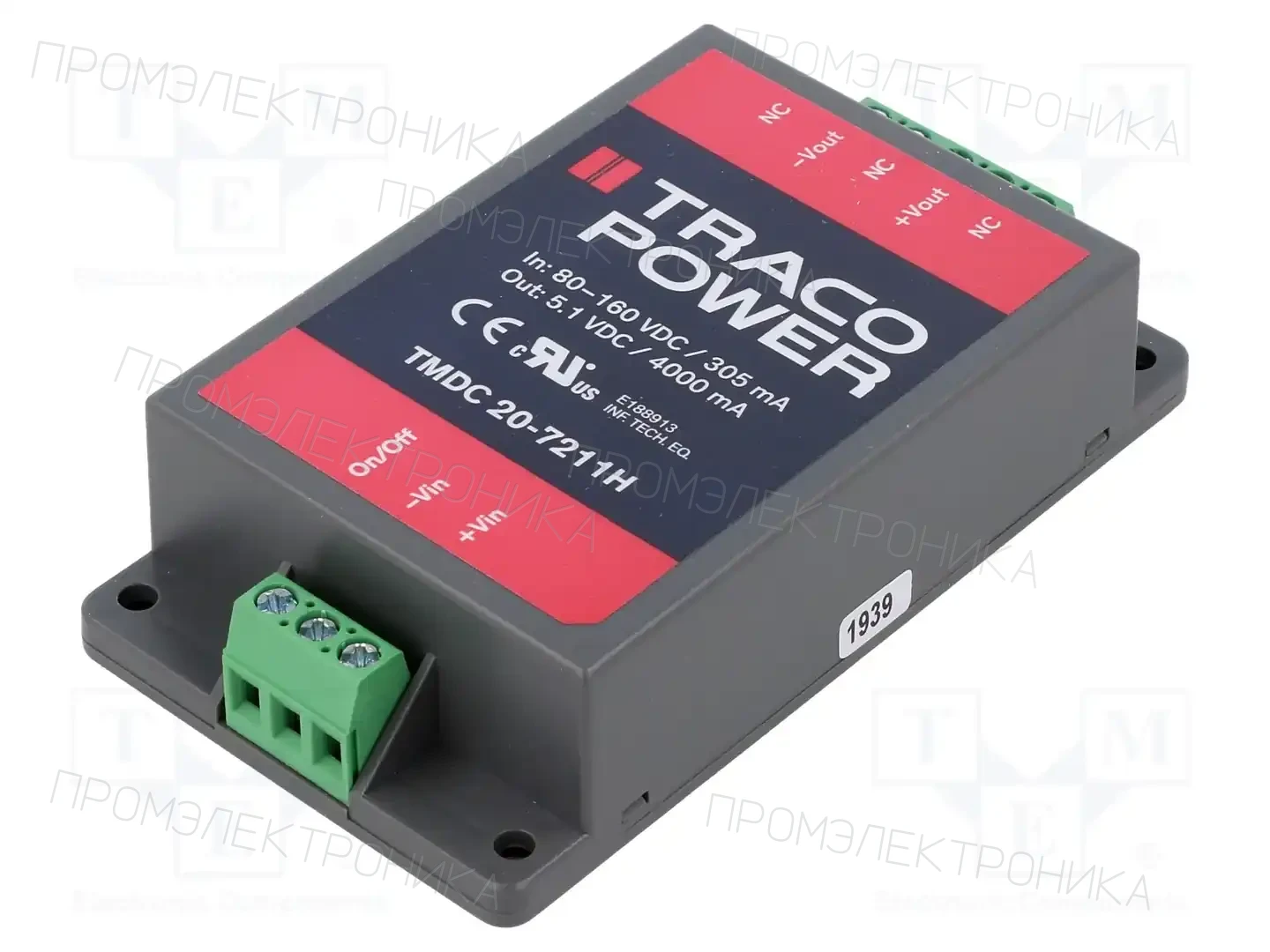 TRACO POWER TMDC 20-7211H — Преобразователи DC/DC