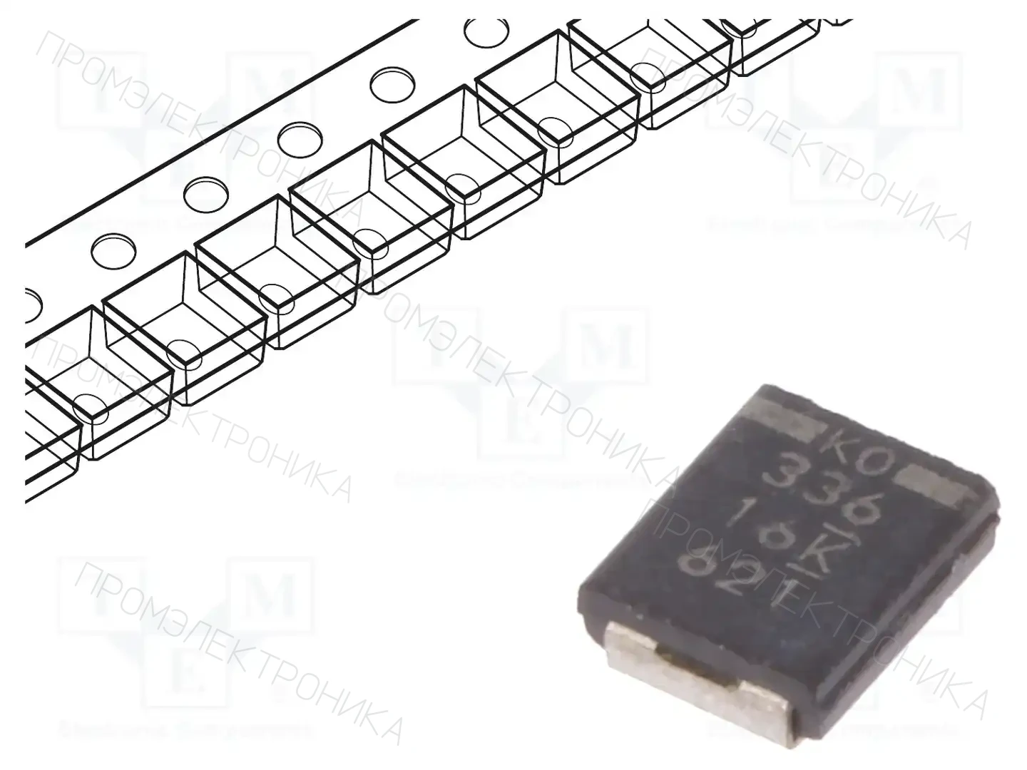 KEMET T521T336M016ATE045 — Конденсаторы танталово - полимерные