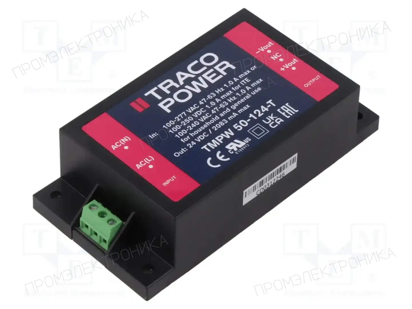 TRACO POWER TMPW 50-124-T — Блоки питания для встраивания