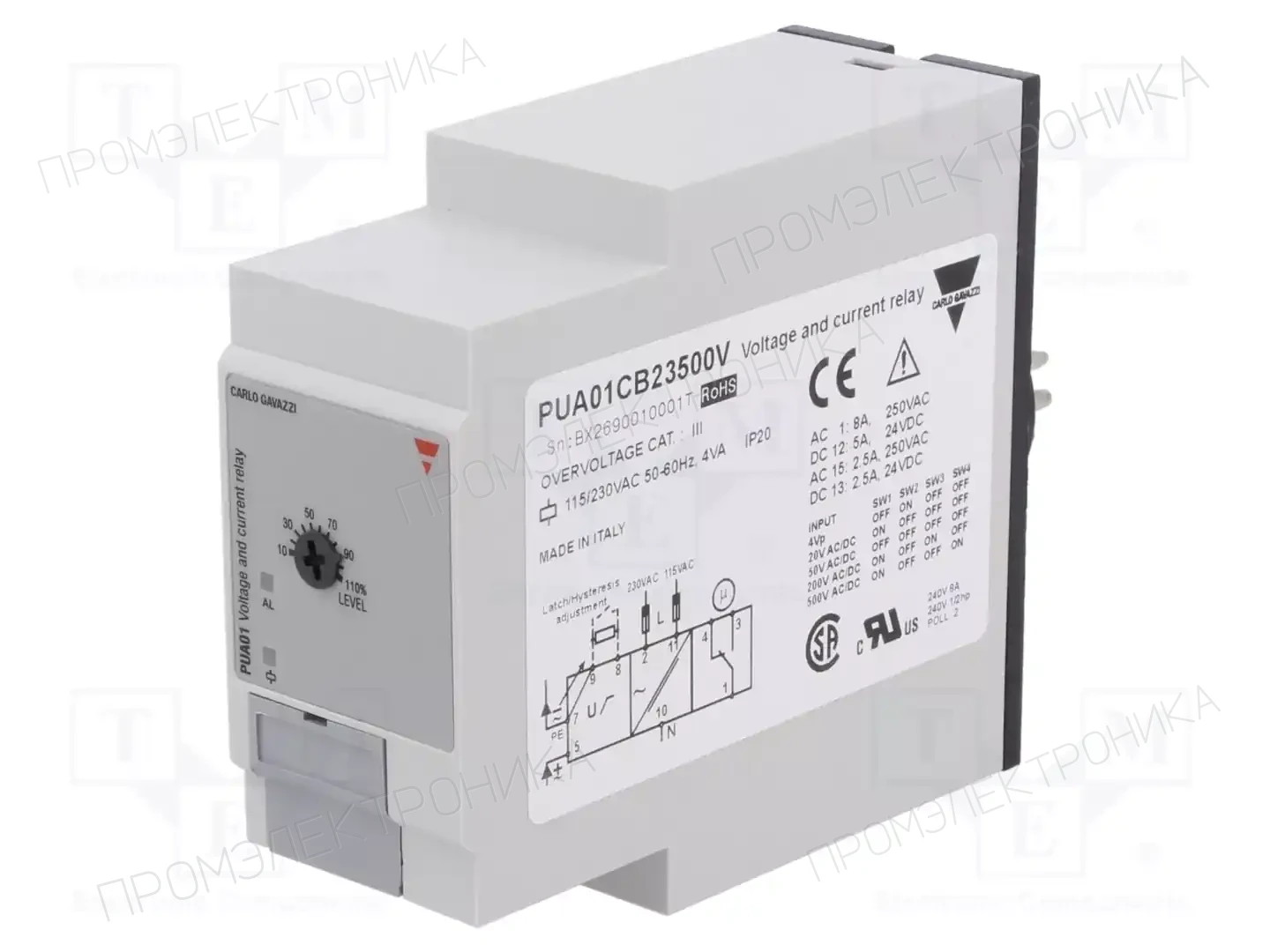 CARLO GAVAZZI PUA01CB23500V — Контрольные реле