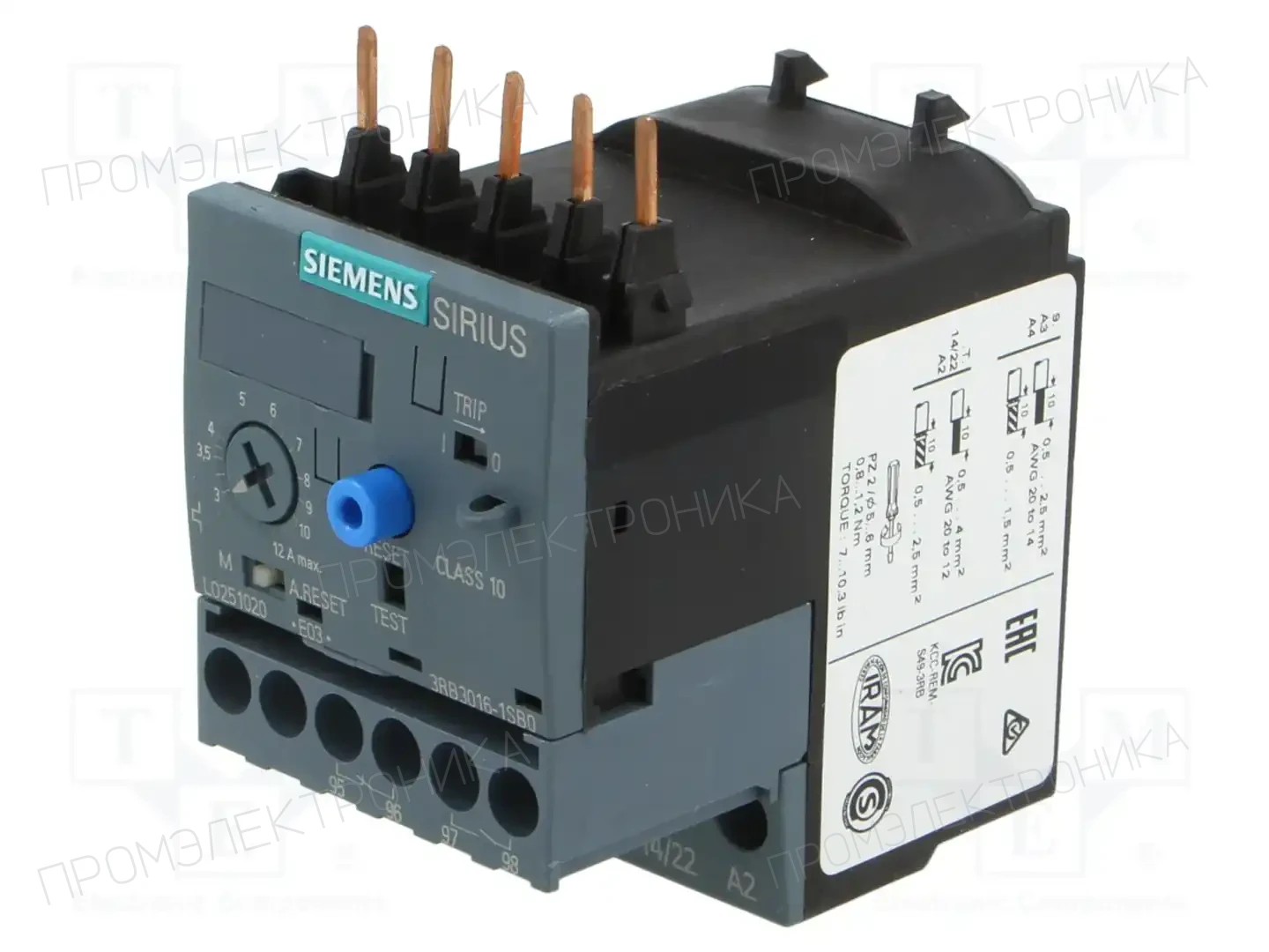 SIEMENS 3RB3016-1SB0 — Контакторы - дополнительное оборудование