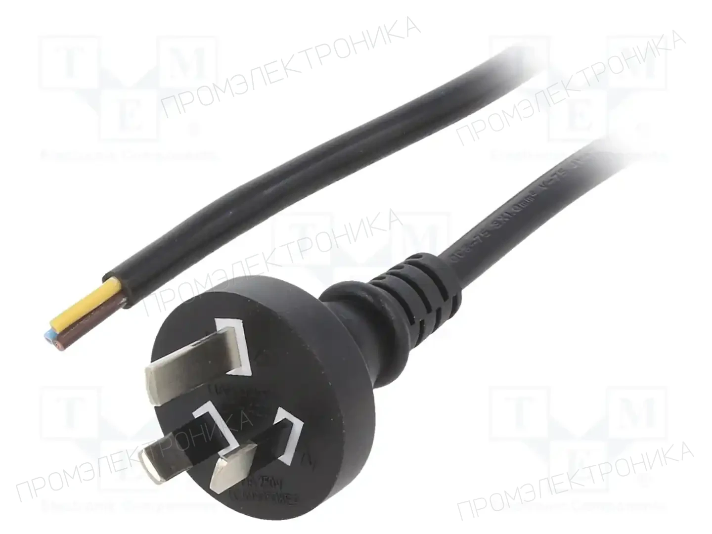 LIAN DUNG LT-423 3X0.75 BLK 1M END CUT — Кабели питания компьютерные и универс