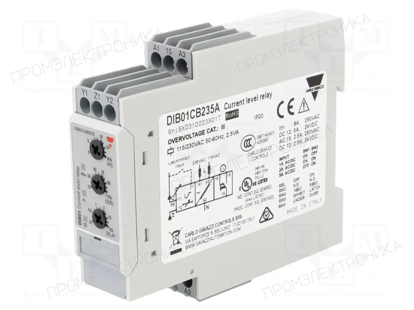 CARLO GAVAZZI DIB01CB235A — Контрольные реле