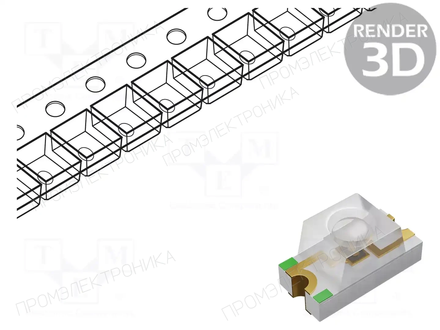 EVERLIGHT 11-21/RSC-BV1W1/3T — Светодиоды SMD цветные