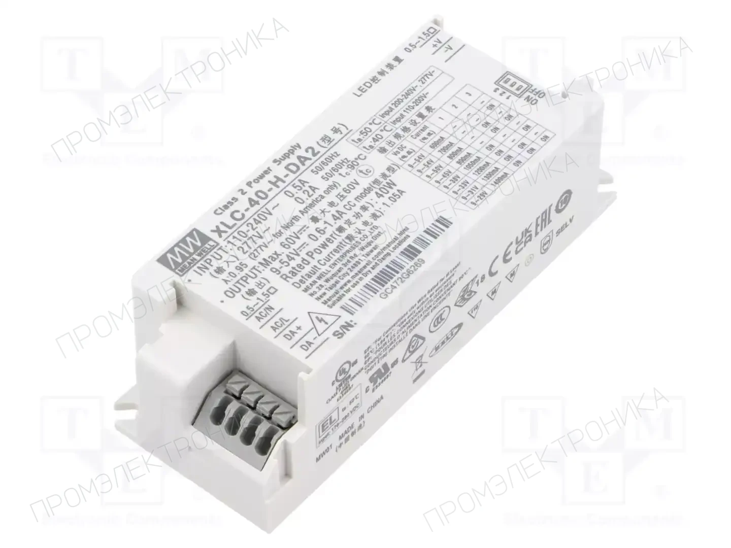 MEAN WELL XLC-40-H-DA2 — Блоки питания для LED