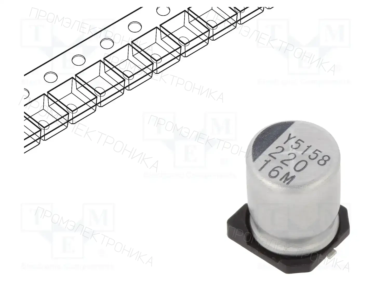 SAMWHA CM1C227M08010VR — Конденсаторы электролитические SMD