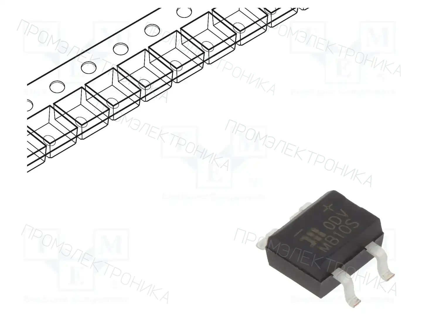 DIODES INCORPORATED MB10S-13 — Однофазные мосты диодные SMD/THT