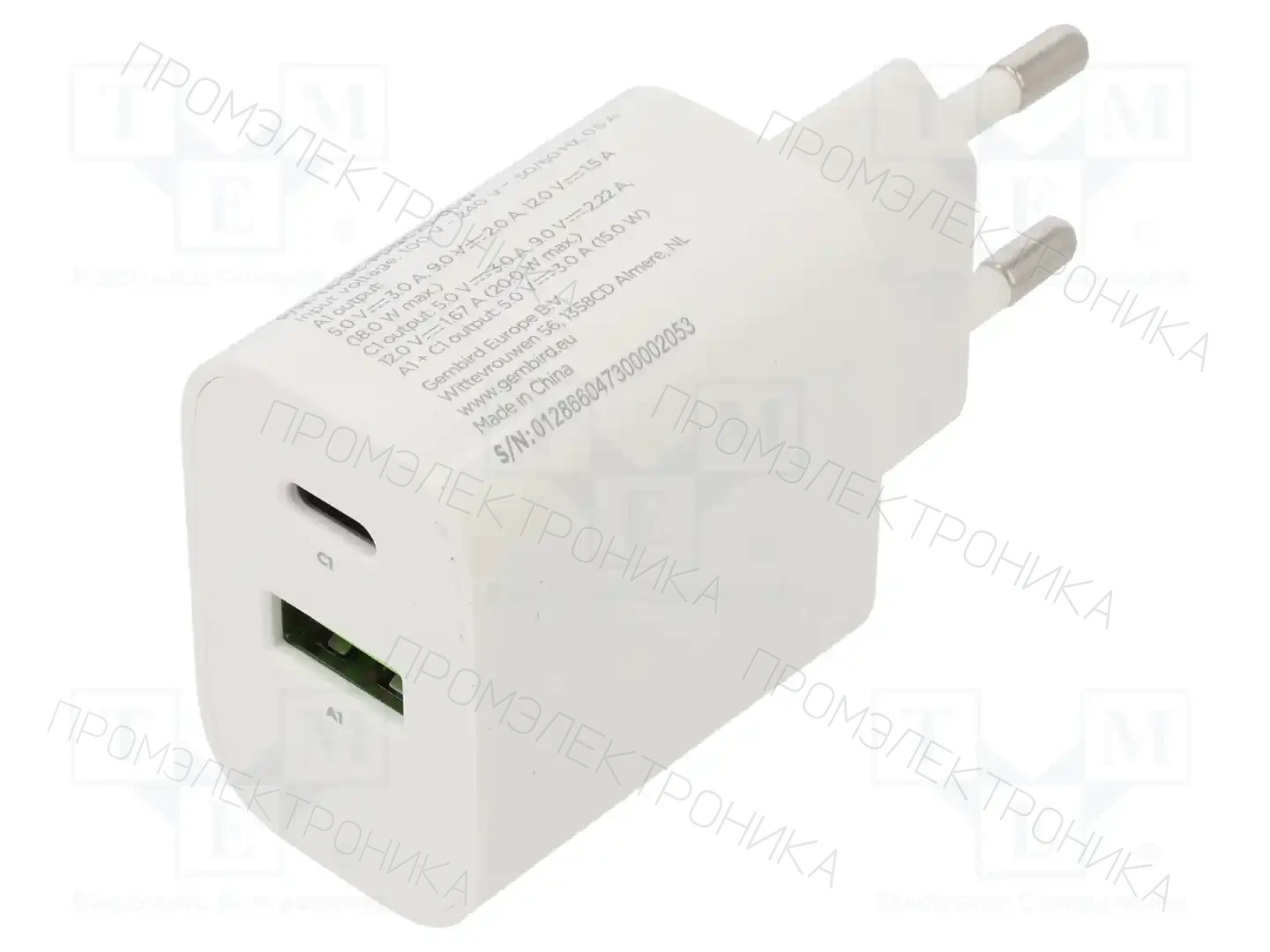 GEMBIRD TA-UC-PDQC20-01-W — Штекерные блоки питания