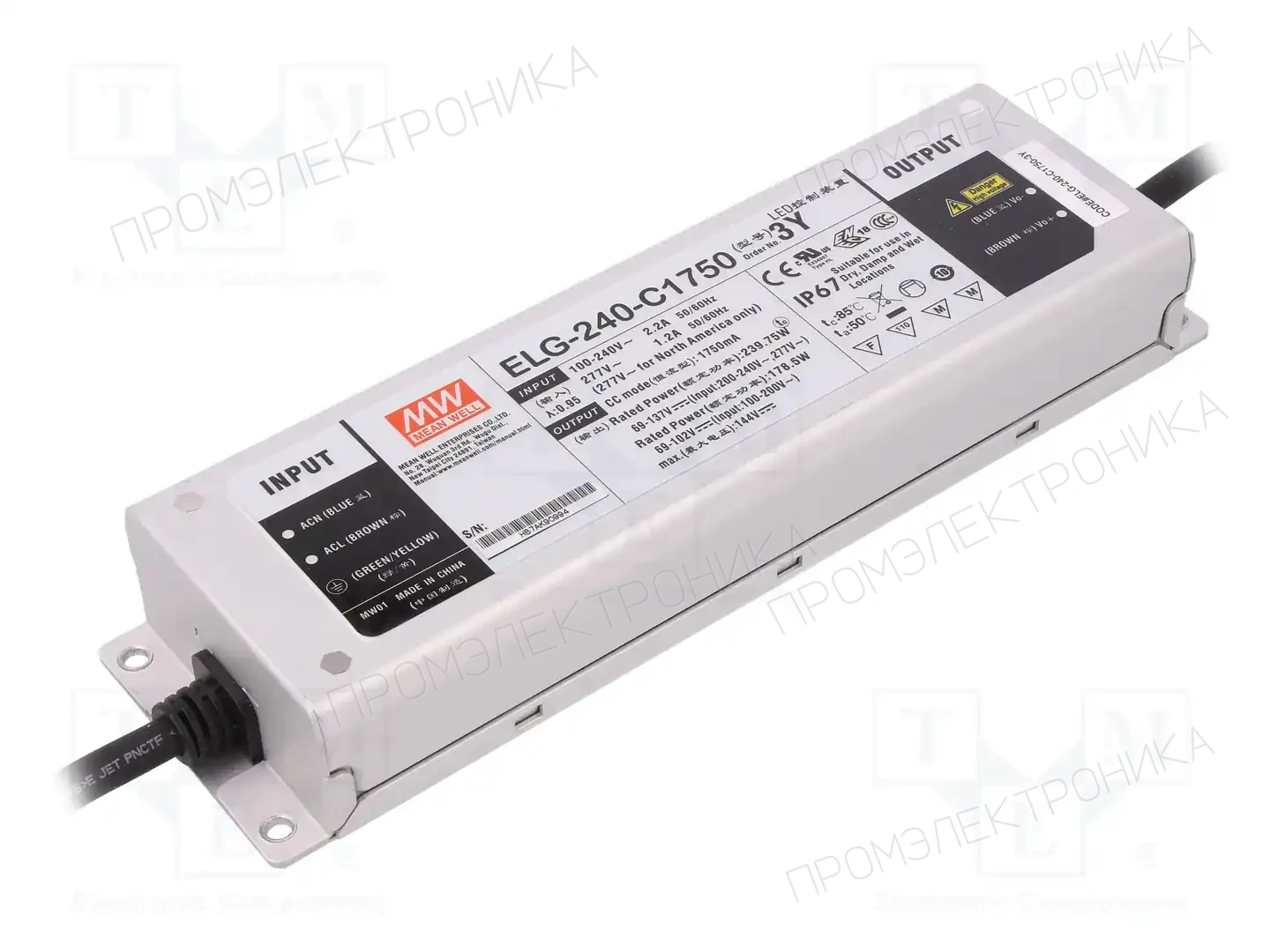 MEAN WELL ELG-240-C1750-3Y — Блоки питания для LED