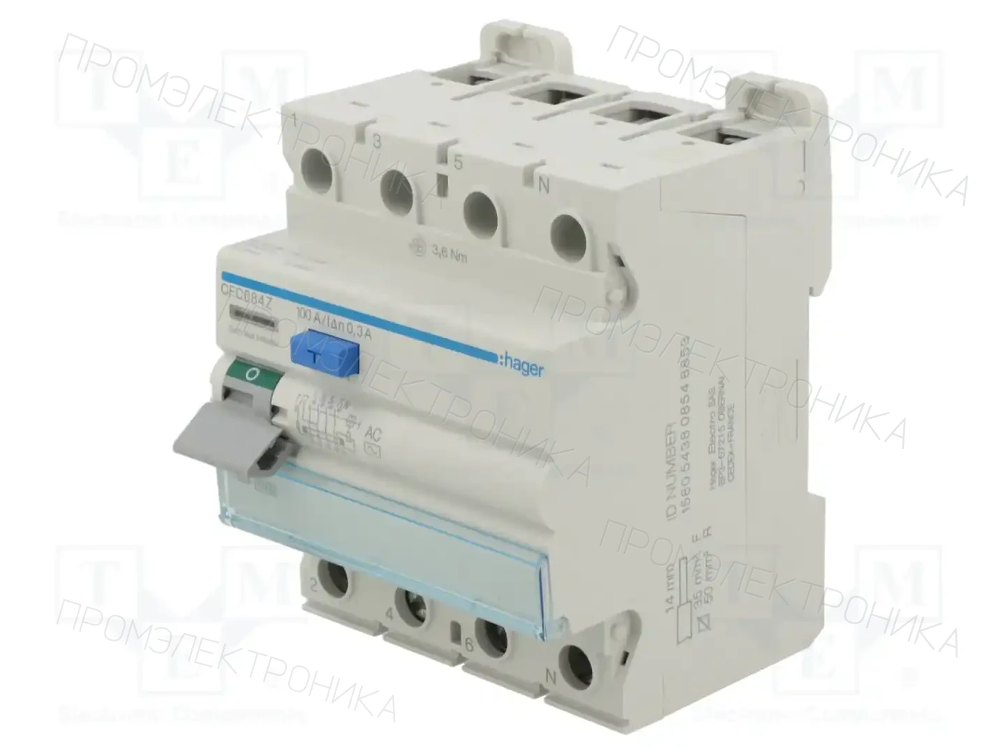 HAGER CFC684Z — Дифференциальные выключатели