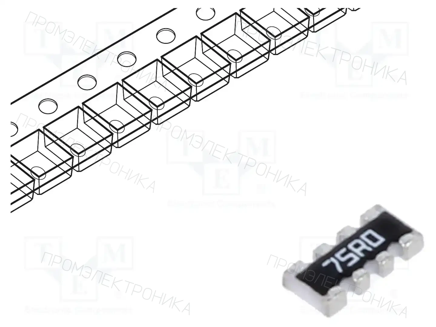 YAGEO YC164-FR-0775RL — Резисторные сборки