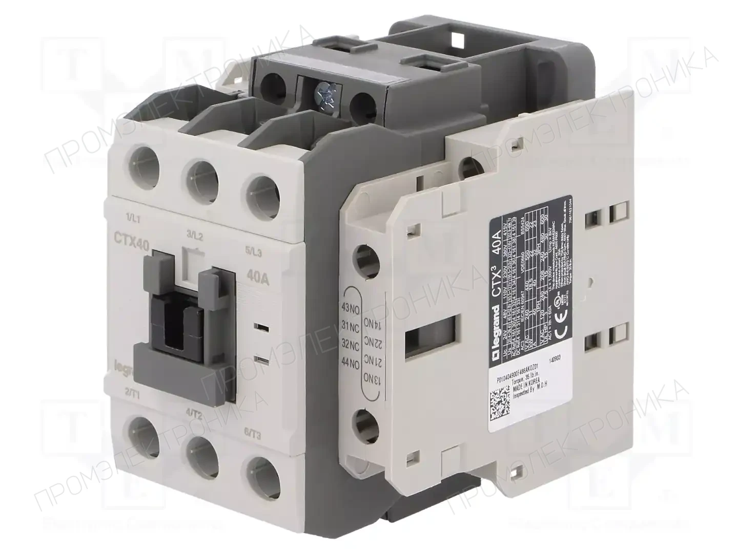 LEGRAND CTX3 3P 40A 2NO2NC 230V AC — Контакторы - главные модули