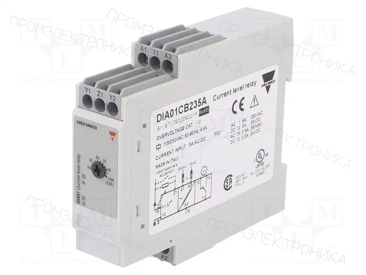 CARLO GAVAZZI DIA01CB235A — Контрольные реле
