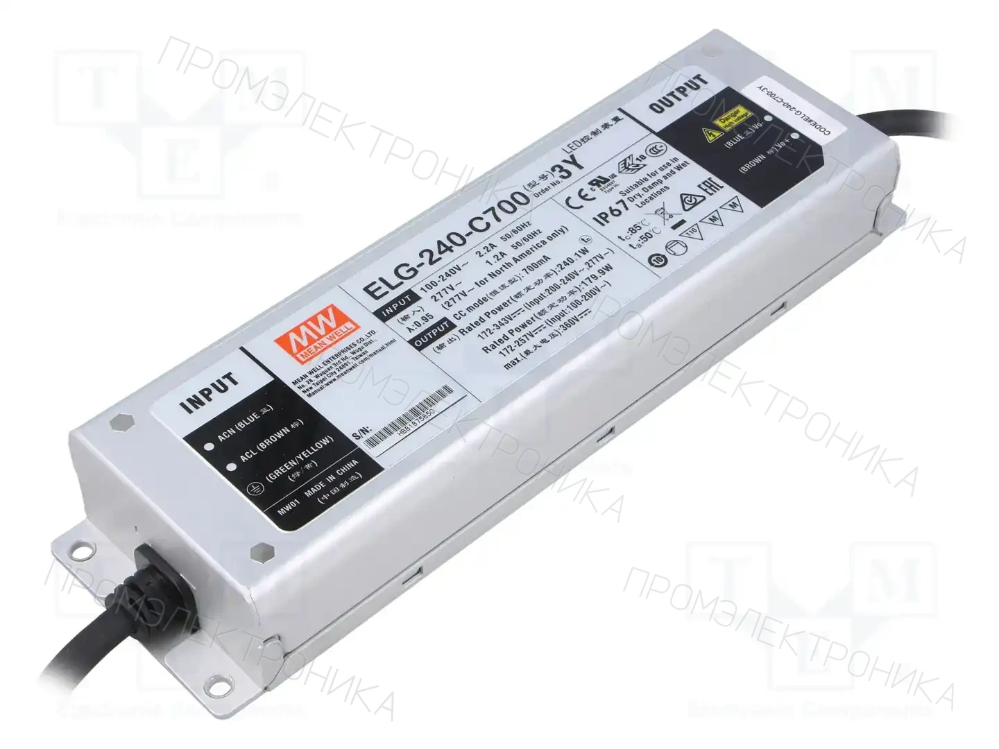 MEAN WELL ELG-240-C700-3Y — Блоки питания для LED