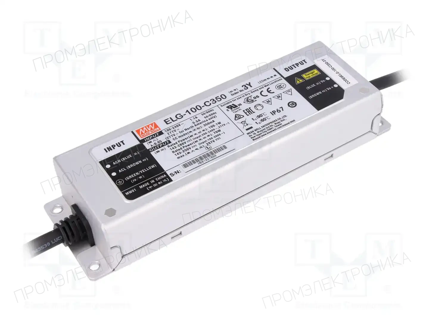 MEAN WELL ELG-100-C350-3Y — Блоки питания для LED