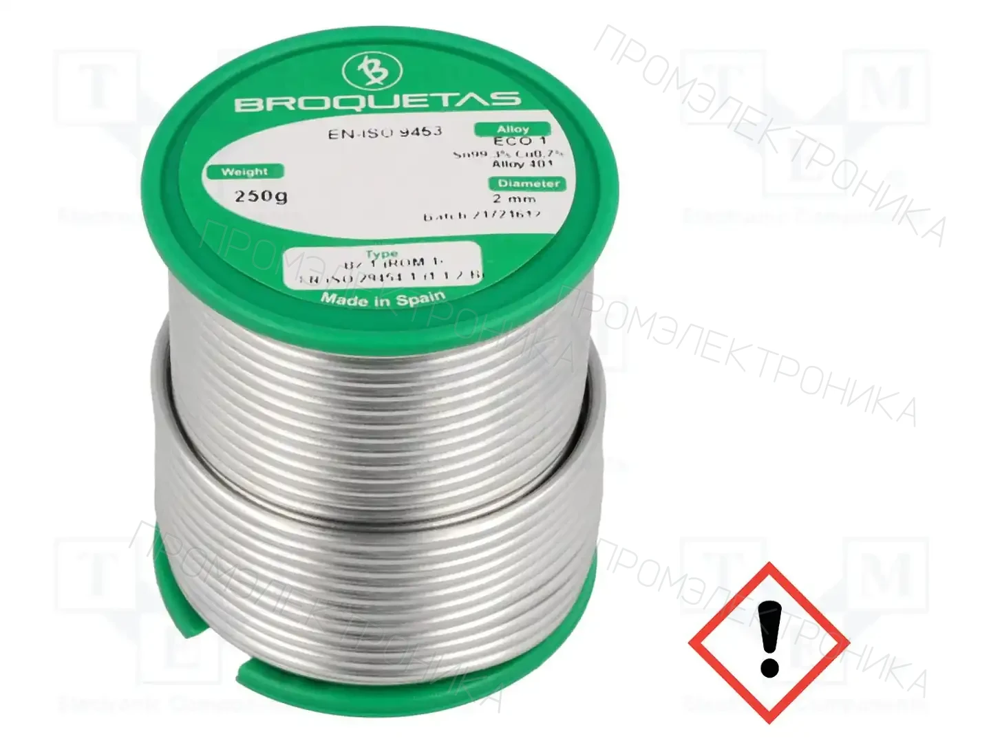 BROQUETAS ECO1 B2.1 2,0MM 250G — Паяльные провода бессвинцовые