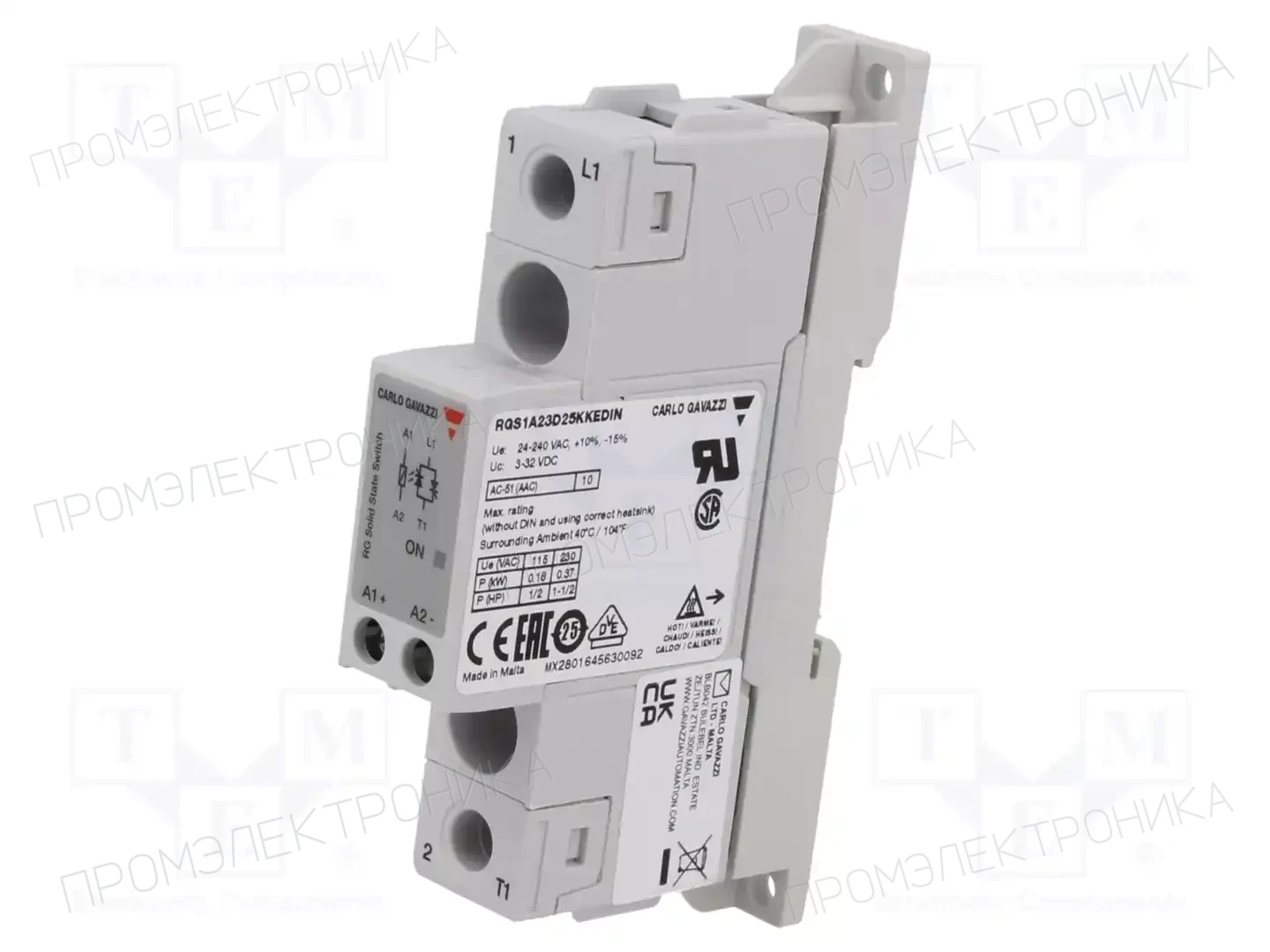 CARLO GAVAZZI RGS1A23D25KKEDIN — Реле SSR однофазные