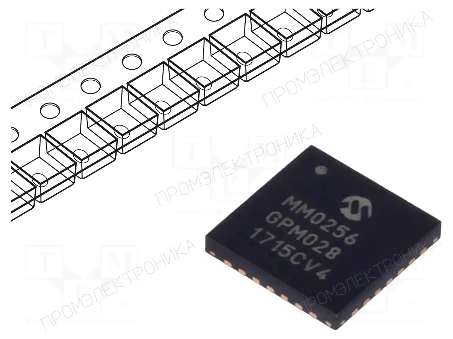 Microchip Technology PIC32MM0256GPM028-I/ML — Линейка PIC32 32-bit