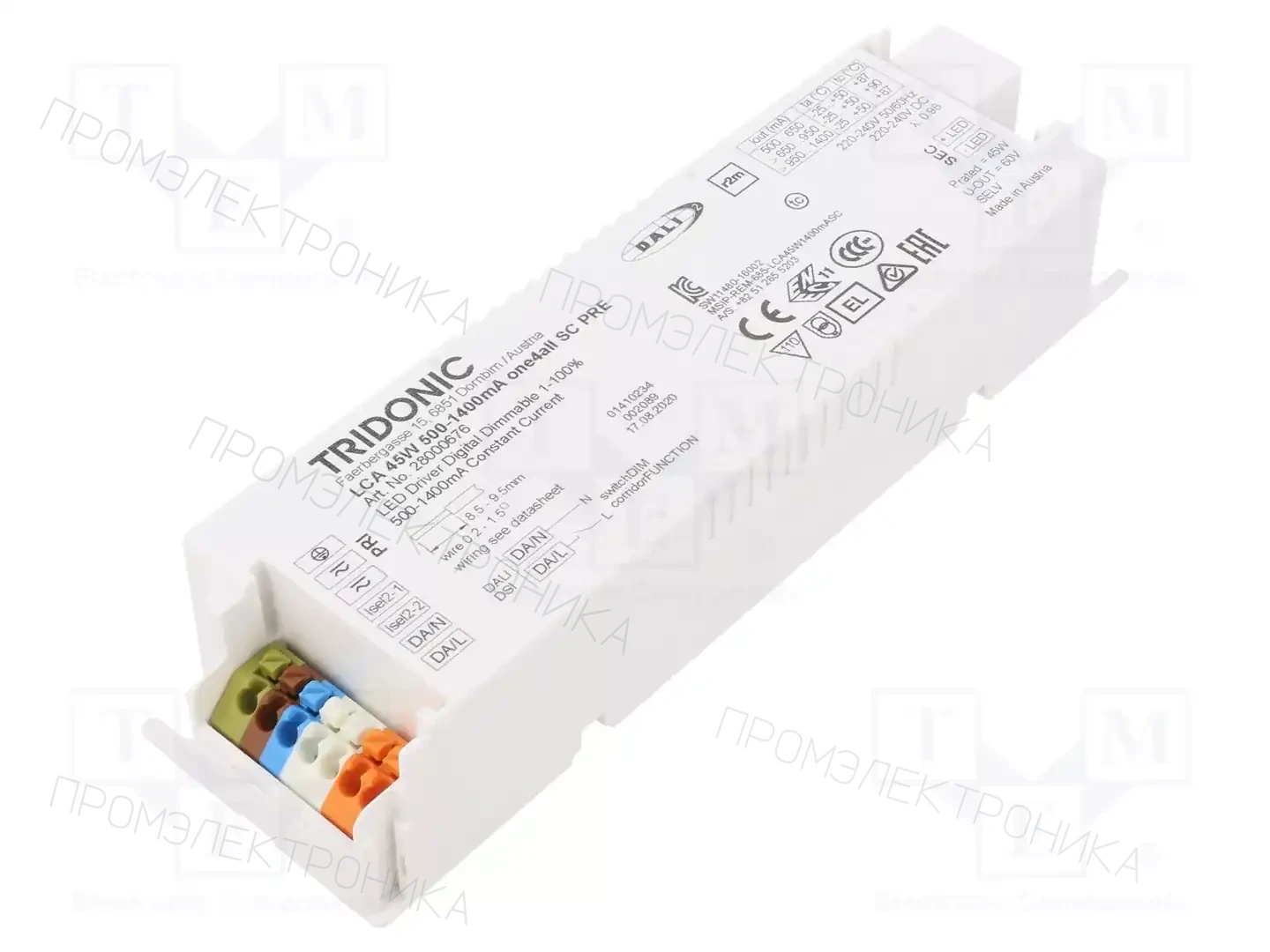 TRIDONIC LCA 45W 500-1400MA ONE4ALL SC PRE — Блоки питания для LED