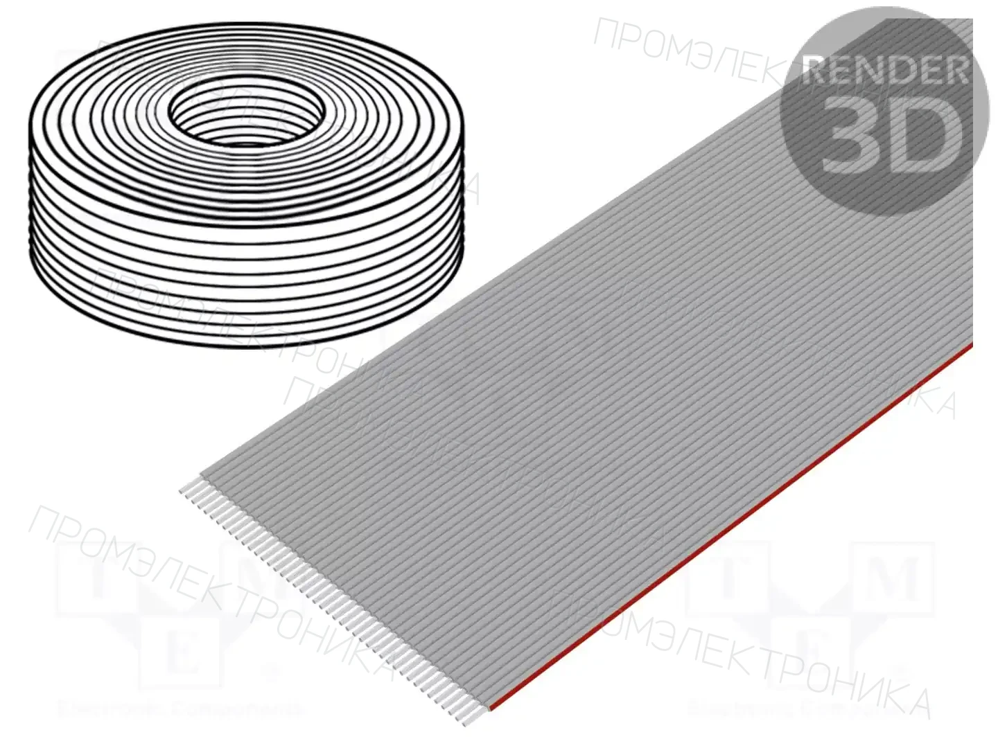 CONNFLY DS1057-01-44A282R-30.5 — Провода ленточные одноцветные