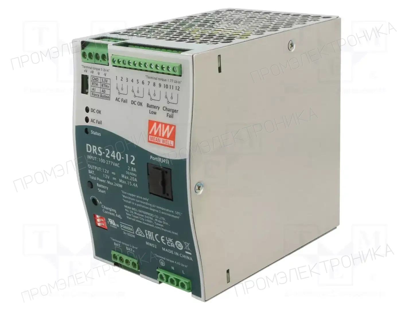 MEAN WELL DRS-240-12 — Блоки питания на DIN-рейку