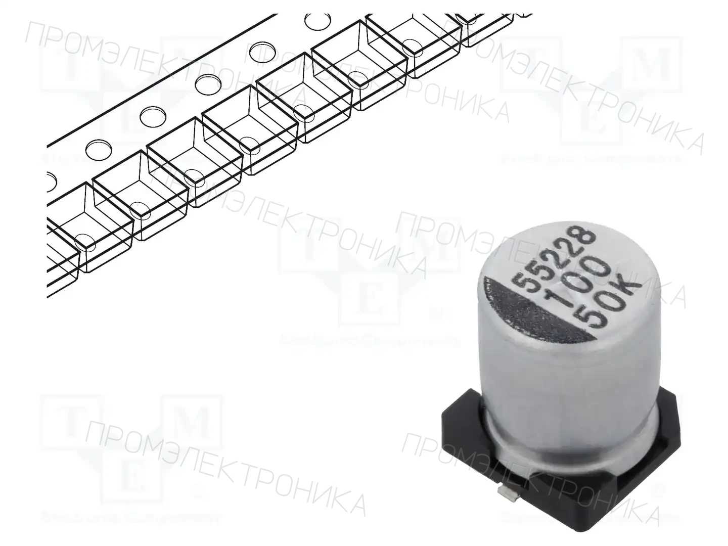 SAMWHA CK1H107M08010VR — Конденсаторы электролитические SMD