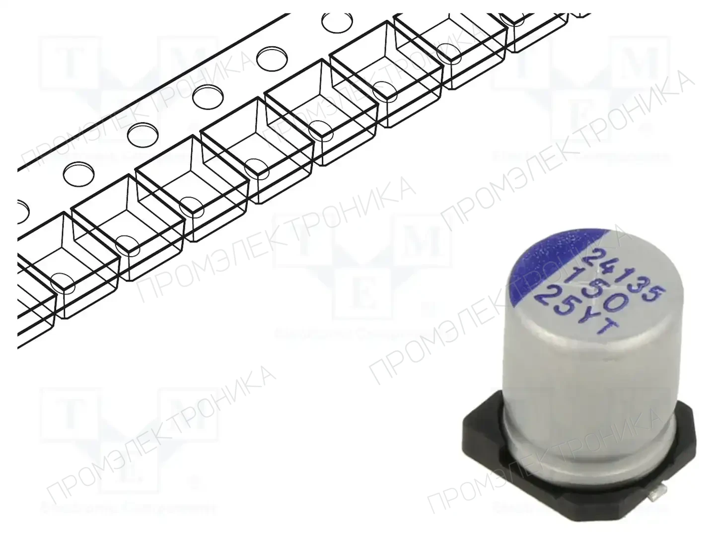 SAMWHA YT1E157M08010VR — Конденсаторы гибридные SMD