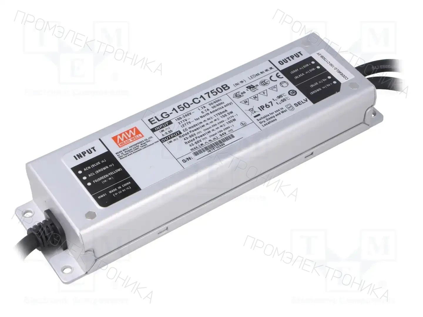 MEAN WELL ELG-150-C1750B-3Y — Блоки питания для LED