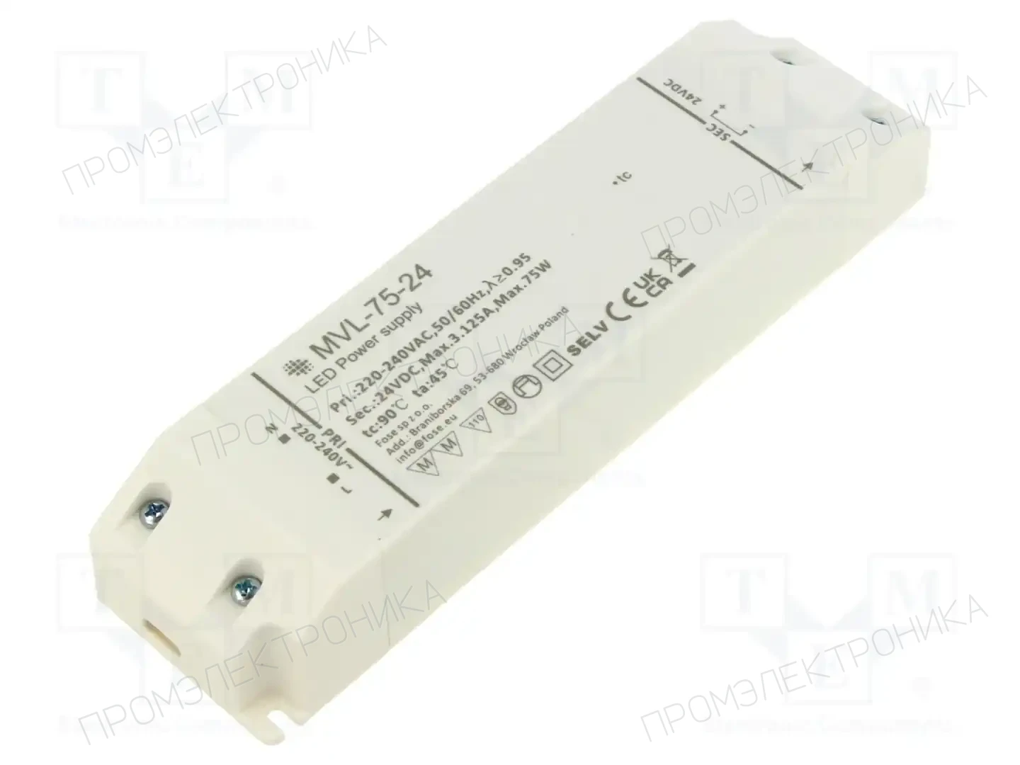 FOSE MVL-75-24 — Блоки питания для LED