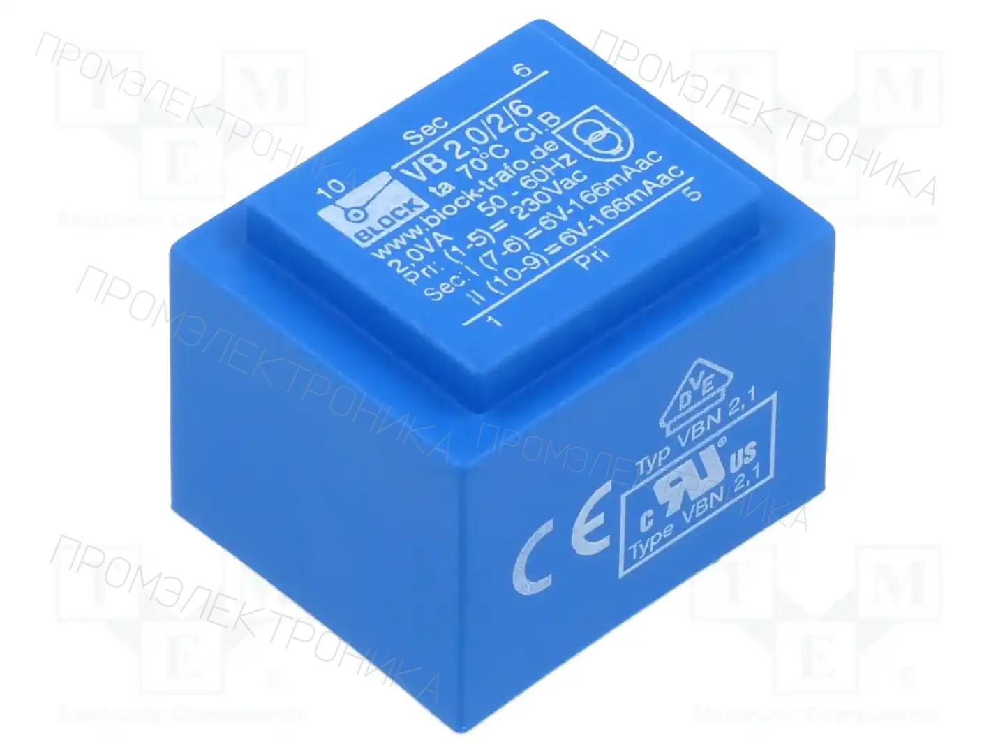 BLOCK VB 2,0/2/6 — Трансформаторы PCB