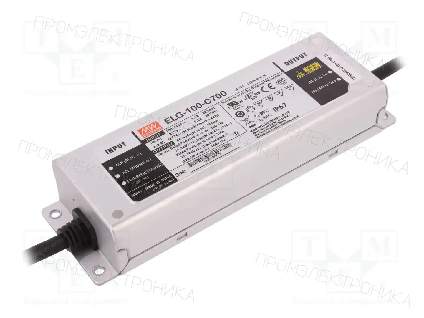 MEAN WELL ELG-100-C700-3Y — Блоки питания для LED