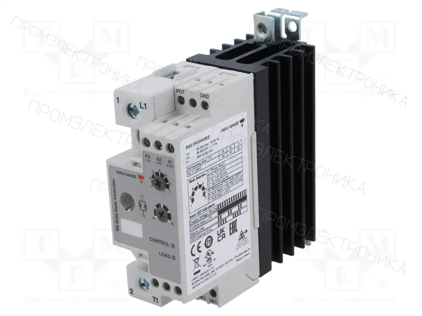 CARLO GAVAZZI RGC1P23V42ED — Реле SSR однофазные