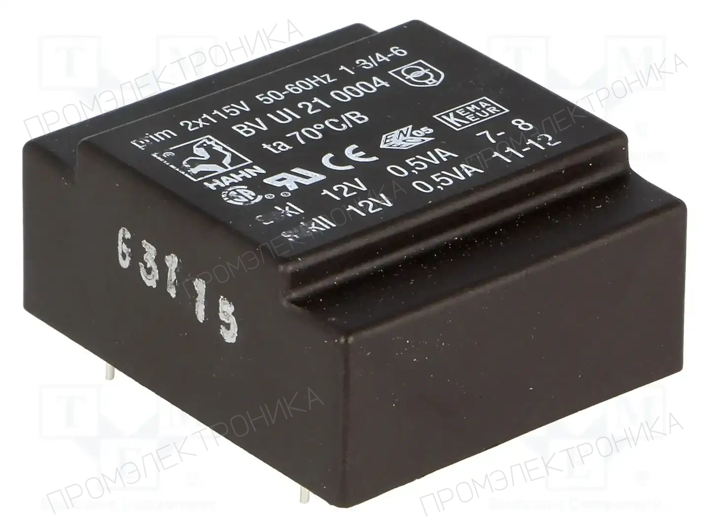 HAHN BV UI 21 0004 — Трансформаторы PCB