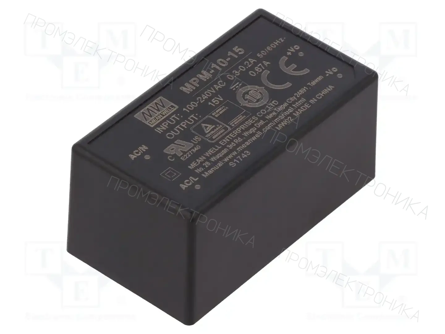 MEAN WELL MPM-10-15 — Преобразователи AC/DC для PCB