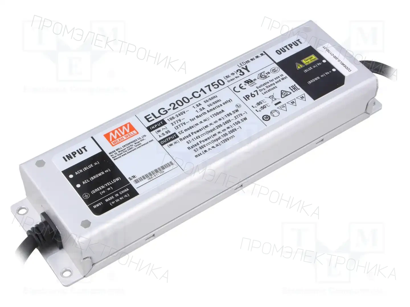 MEAN WELL ELG-200-C1750-3Y — Блоки питания для LED