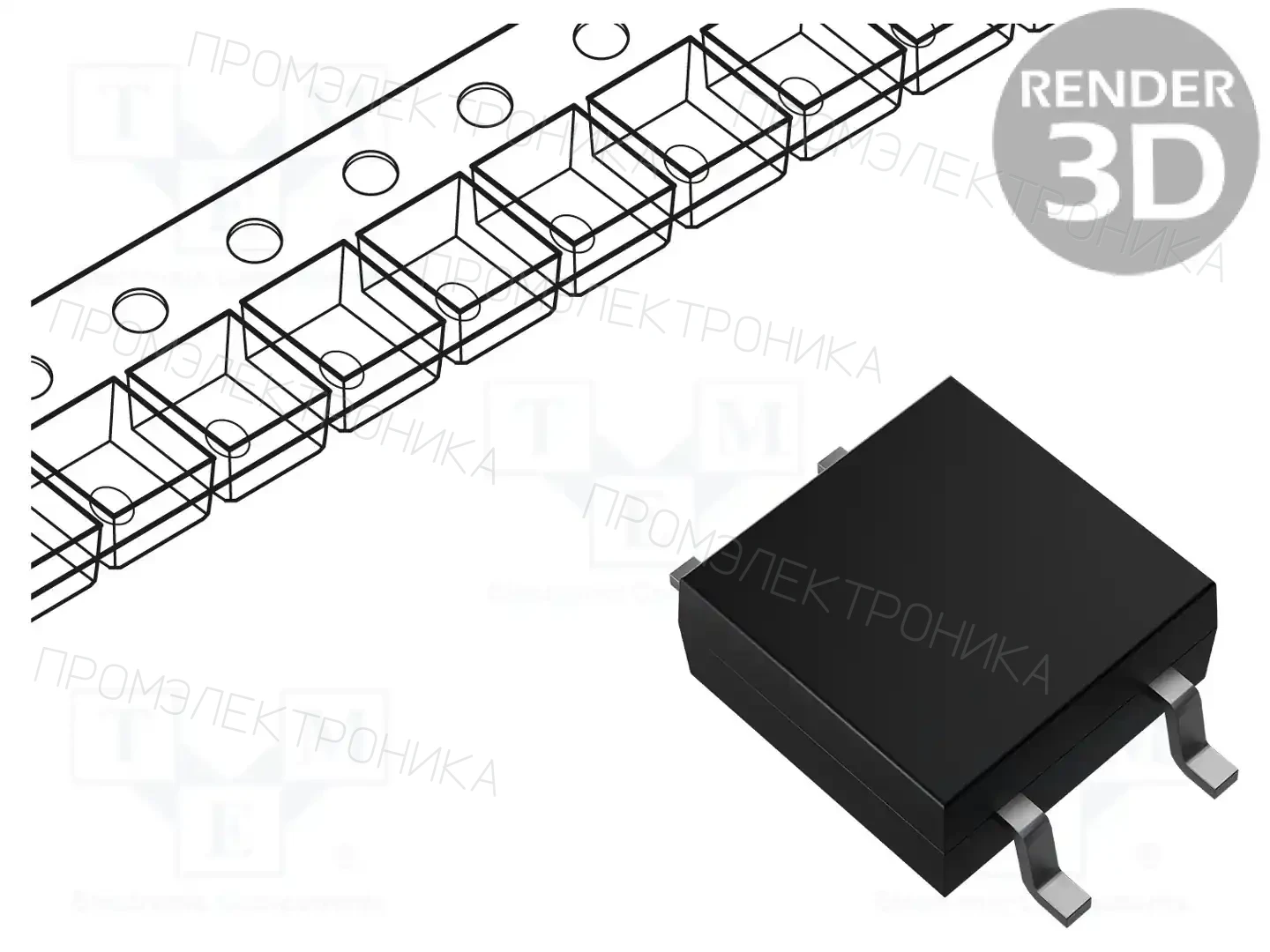 VISHAY DF04SA-E3/77 — Однофазные мосты диодные SMD/THT