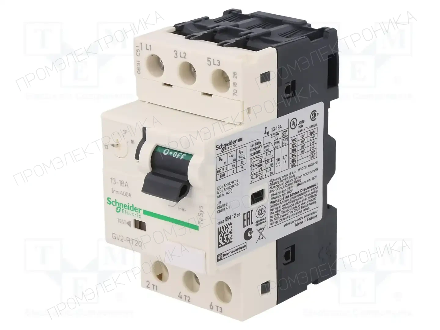SCHNEIDER ELECTRIC GV2RT20 — Выключатели двигательные