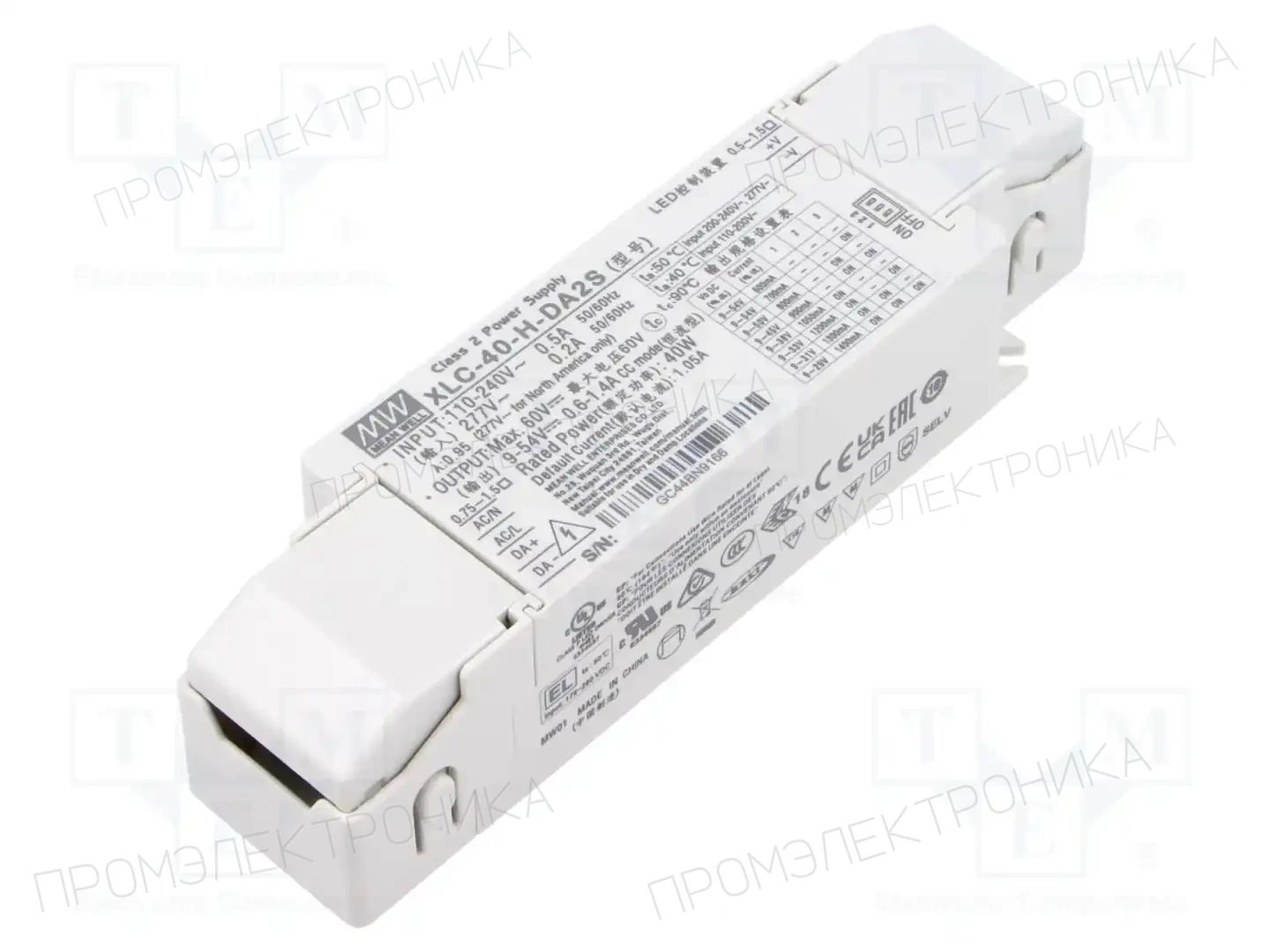 MEAN WELL XLC-40-H-DA2S — Блоки питания для LED