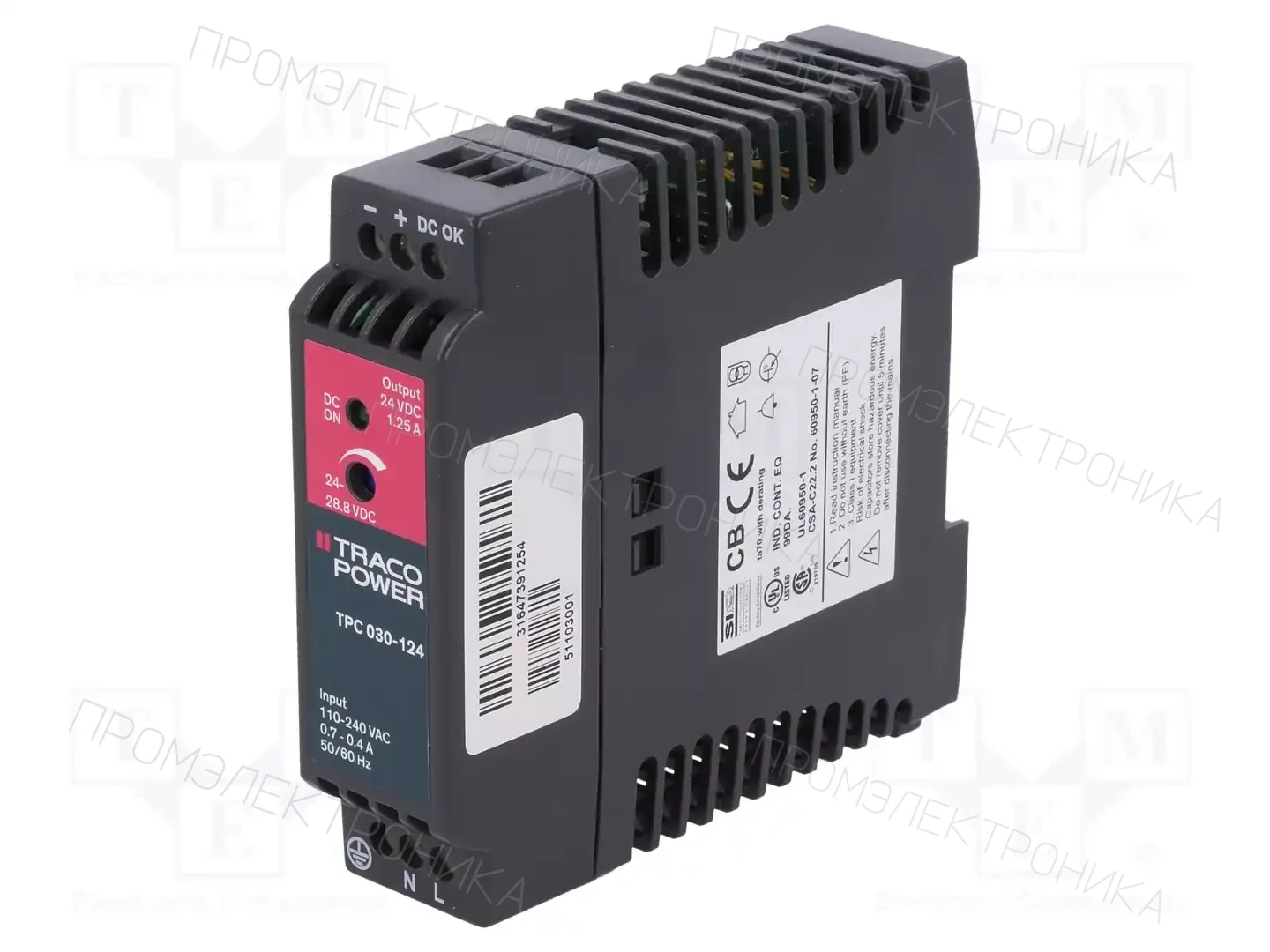 TRACO POWER TPC 030-124 — Блоки питания на DIN-рейку