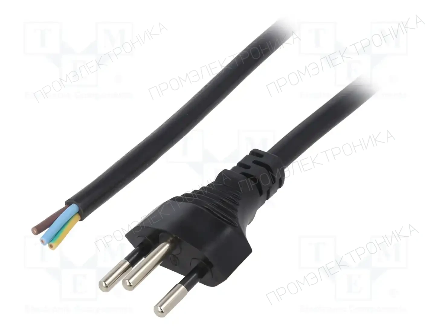 LIAN DUNG LT-313 H05VV-F 3X1.0 BLK 3M END CUT — Кабели питания компьютерные и универс