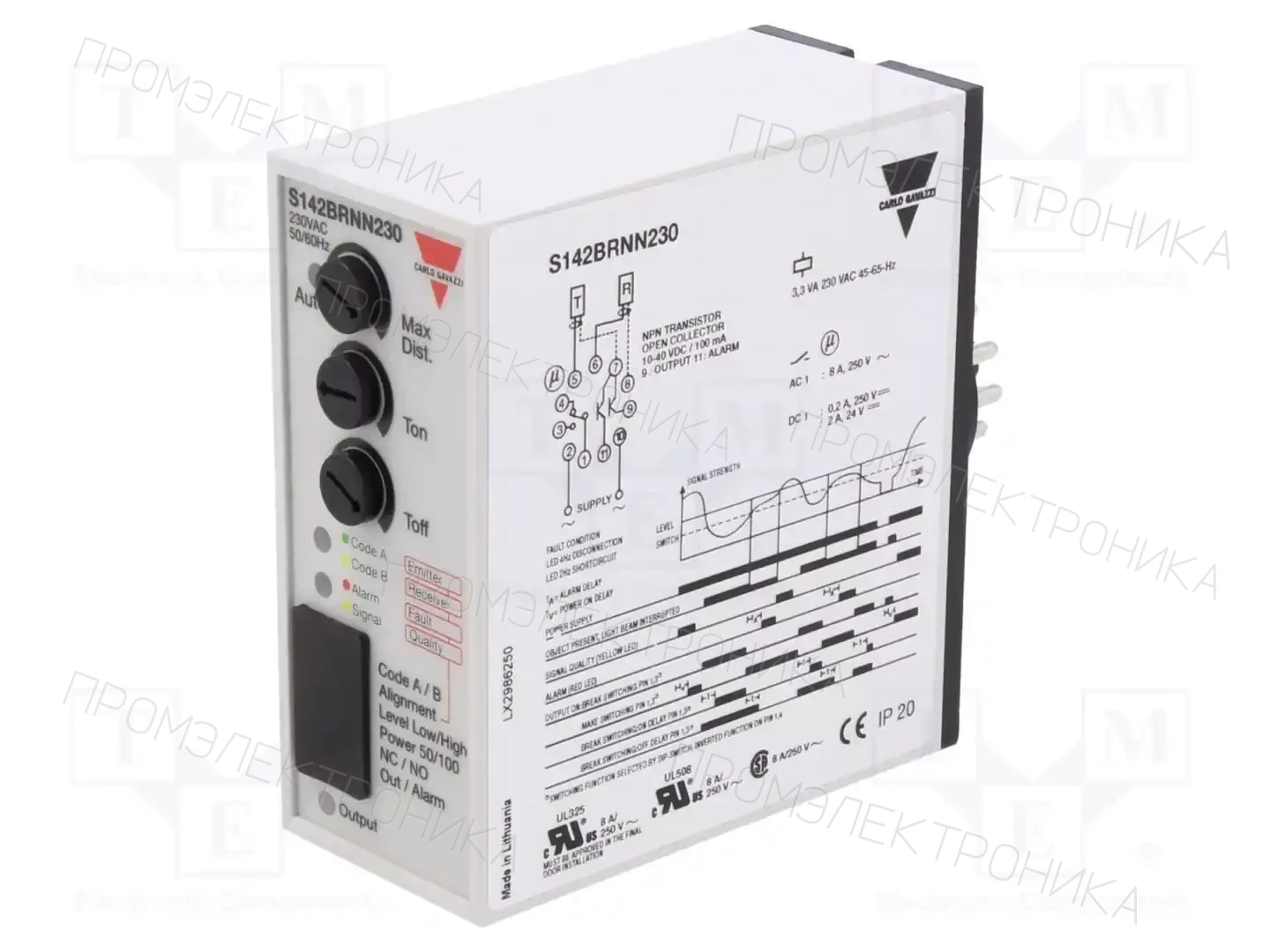 CARLO GAVAZZI S142BRNN230 — Стандартные фотоэлектрические датчики