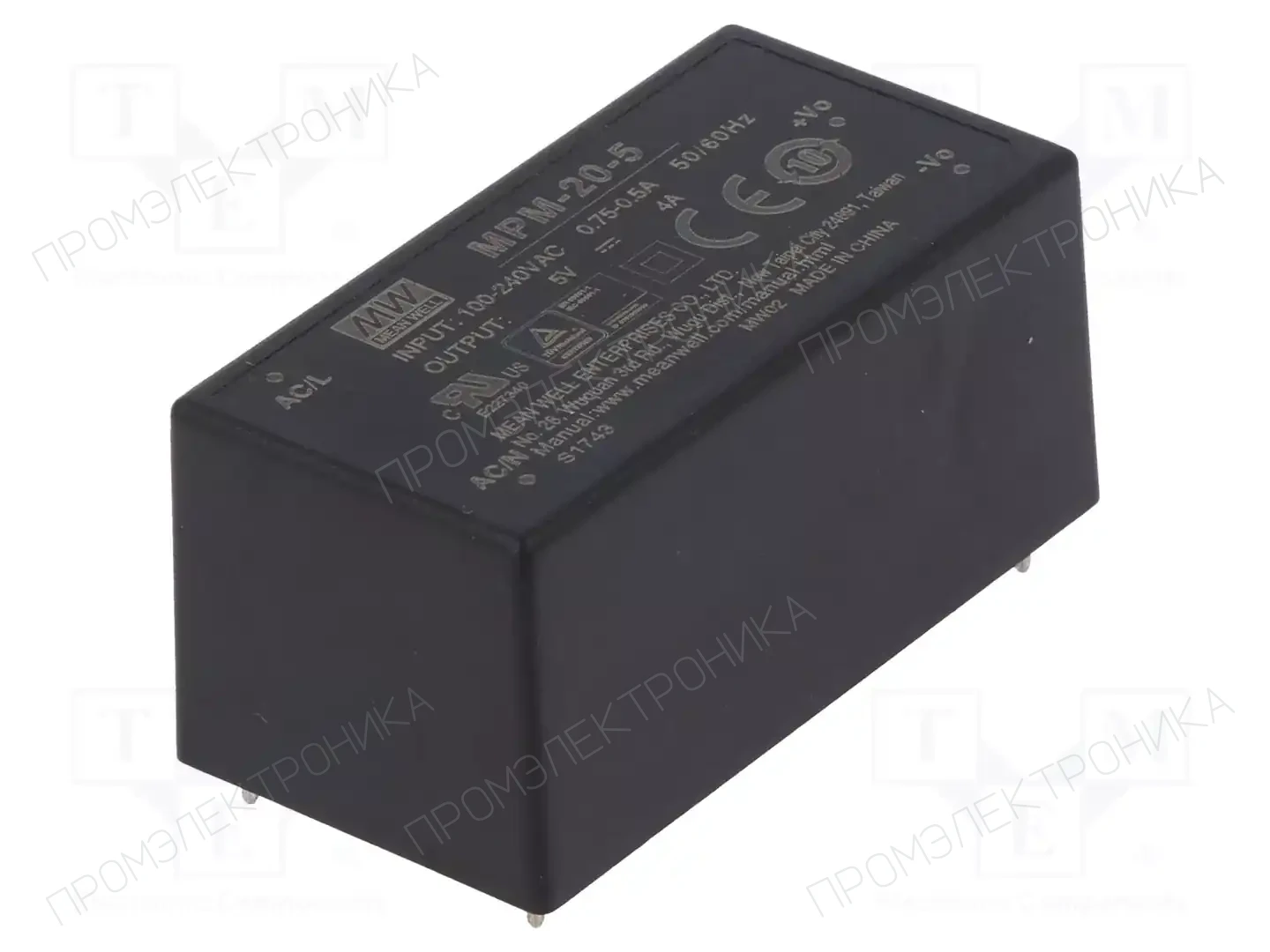 MEAN WELL MPM-20-5 — Преобразователи AC/DC для PCB