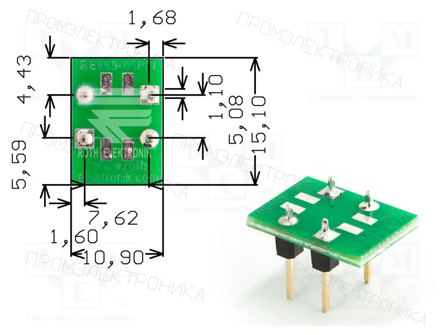 ROTH ELEKTRONIK GMBH RE969-05PIN — Платы универсальные