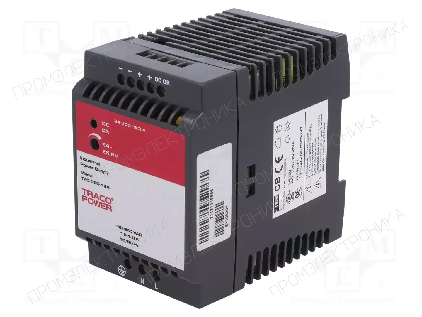 TRACO POWER TPC 080-124 — Блоки питания на DIN-рейку