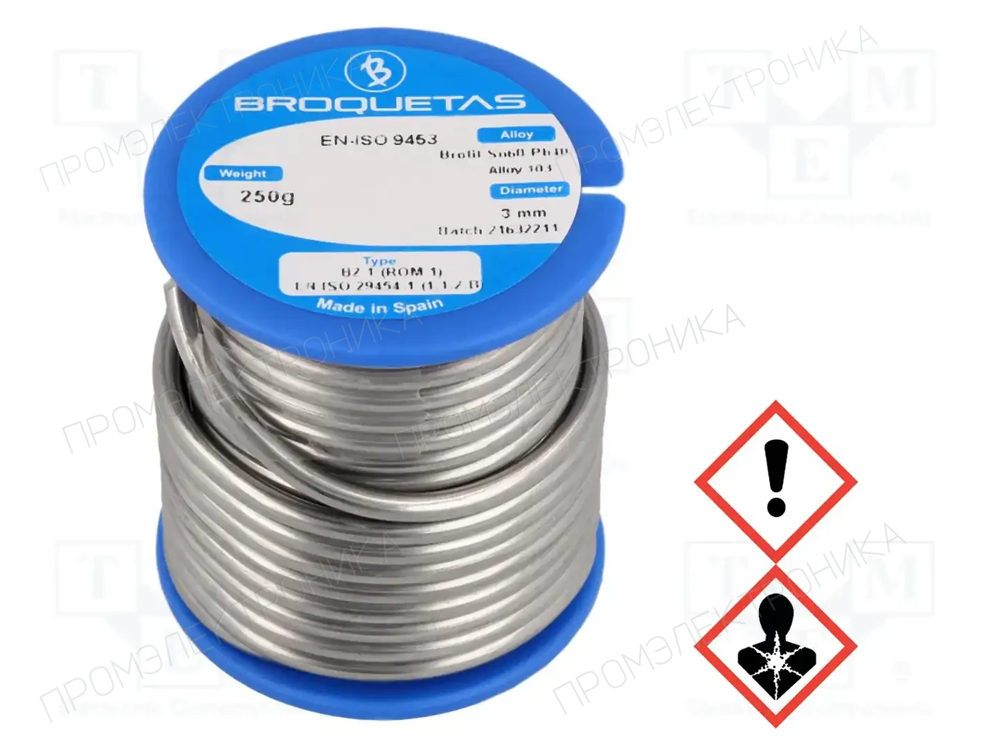 BROQUETAS BROFIL 60 B2.1 3.0MM 250G — Паяльные провода свинцовые